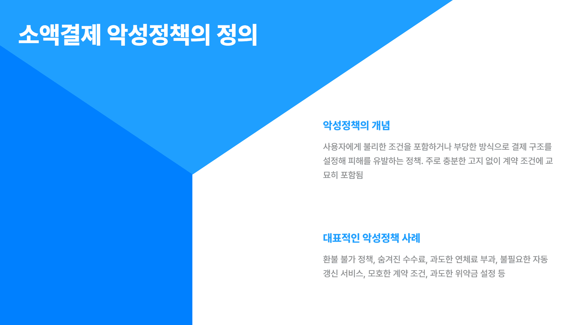 소액결제 악성정책의 정의